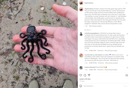 Diesen 1997 verschollenen Lego-Oktopus fand der Teenager am Strand.