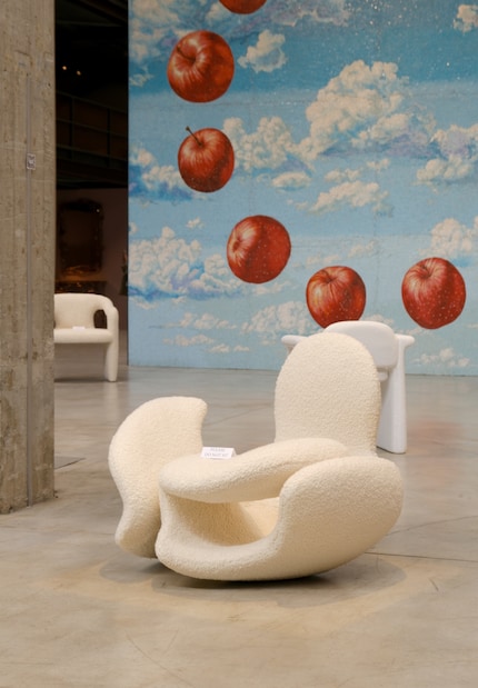 Armchair from the Chairs For Meditation collection by Andrés Reisinger | Wood, upholstery.