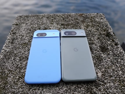 The blue Pixel 8a looks less bulky than the 8.