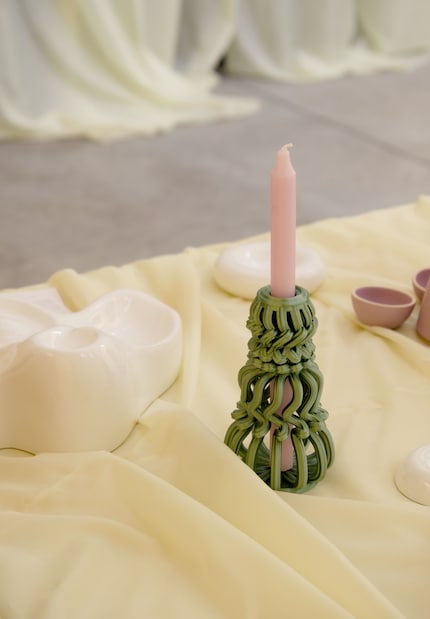 Handmade objects stood calmly next to 3D-printed pieces.