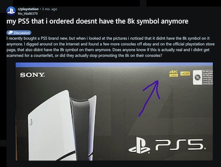Reddit user No_Wall6379 spotted the missing 8K logo three months back.