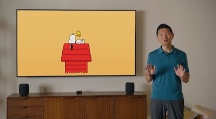 Snoopy erscheint auf Wunsch, wenn du einen Film auf AppleTV+ gerade auf Pause gestellt hast.