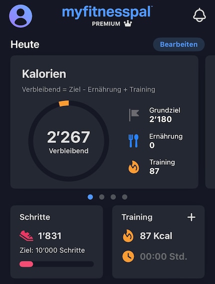 The Myfitnesspal app helps me keep track of my everyday energy consumption.
