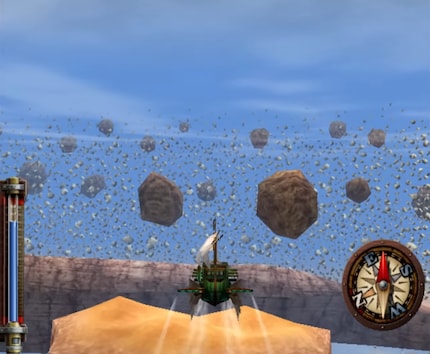 In der Welt von «Skies of Arcadia» schweben Landstücke in der Luft.