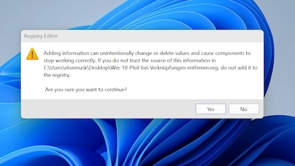 Confirm this security question by clicking «Yes».