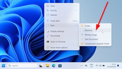 You’ll find the shortcut feature in the context menu.