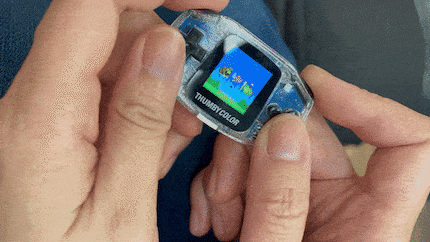 The Thumby Color offers a 0.85-inch IPS colour display with a resolution of 128 × 128 pixels.
