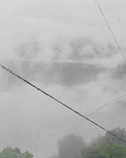  ... Nebel und Regen am Samstagmorgen.