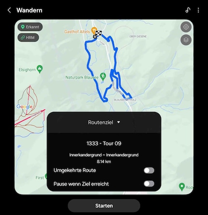 Ik heb de route al gedownload naar de Galaxy Watch 7 voor mijn volgende wandeling.