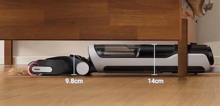The new wet and dry vacuum cleaner can lie flat on the floor.