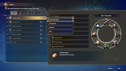 The menu navigation is not always obvious. To use items in battle, for example, I first have to assign them in the menu.