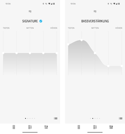 De EQ biedt presets of handmatige bediening.