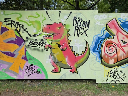 Bij andere afbeeldingen, zoals graffiti, passen felle kleuren heel goed.