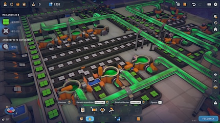 Painting stations give shapes a different colour and must be supplied with colourant via pipelines.