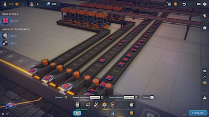 The first moulds for milestone 4 fly into the vortex. When I’ve delivered 8,000 of them, any more increase my operator level.