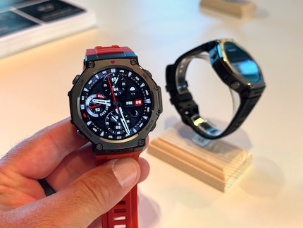 The Amazfit T-Rex 3 has a large, bright screen. 