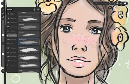 GoPaint bietet eine ganze Palette an Wasserfarben-Pinseln an.