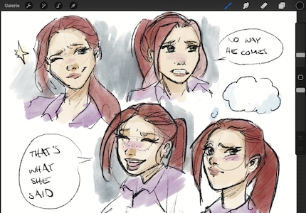 So sieht die Benutzeroberfläche von Procreate auf dem iPad Pro aus.