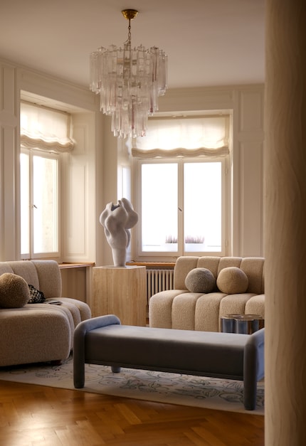 Ball-shaped cushions look playful and inviting.