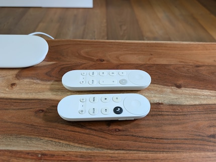 The remote control is longer in shape, and the volume buttons are no longer on the side.