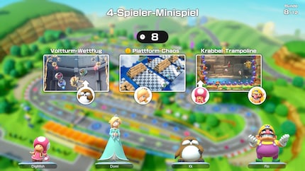 In de spelstand Tactics wordt niet alles aan het toeval overgelaten. Er wordt bijvoorbeeld gestemd op minigames.