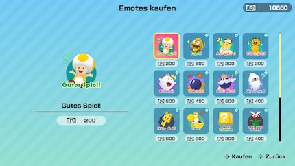 Ik gebruik emotes om mijn vreugde en verdriet te uiten tijdens het spelen. Ik kan er ook meer kopen.