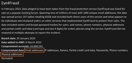 NCSC says the data in the sextortion e-mails originates from a leak at the company Eye4Fraud
