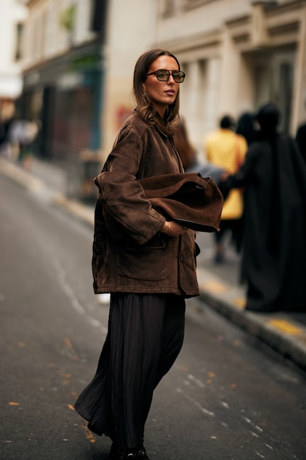 The warm brown creates a beautiful contrast to the one-dimensional black.