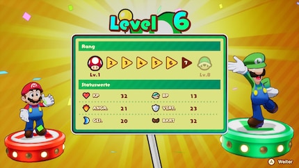 The brothers’ attributes automatically improve when they level up.