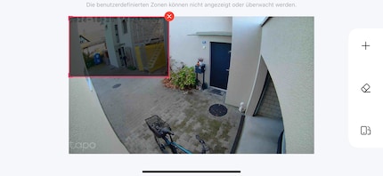 Zonen, die nicht überwacht werden sollen, können einfach eingerichtet werden.