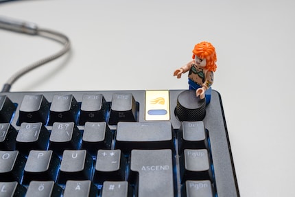 Nee Nami, dat is geen goud, dat is de verwisselbare badge van het toetsenbord.