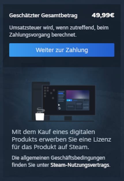 Steam wijst je erop dat je maar één licentie koopt.