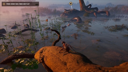 In the Flood mission, I have to find a way across an inundated landscape. I’d better not end up in the water.