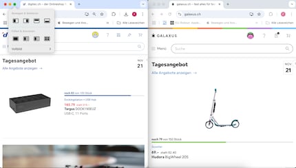 Fenster skalieren funktioniert etwas anders als unter Windows.
