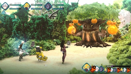The battle screen during a boss fight.