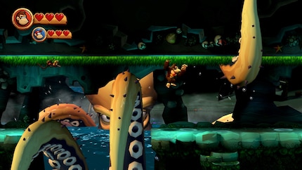 The octopus in the background of the picture is constantly there in one of the levels and acts as an obstacle.