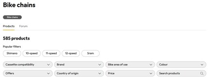These are the filters for bike chains. They’re arranged in order of click frequency.