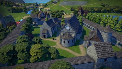 From Early Access: my monastery seems to have cost me billions of rocks, but it looks great.
