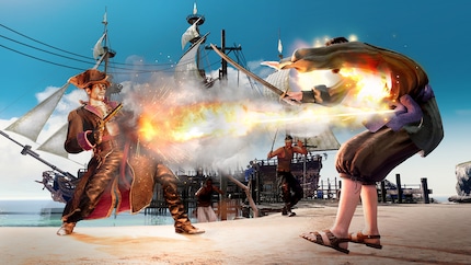 Majima’s revolver blows nearly everything away.
