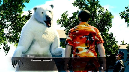 Here, I’m about to beat up a polar bear that’s escaped from the zoo to calm it down.