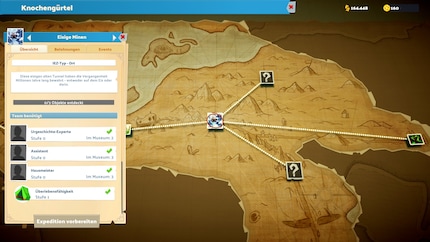 As the game progresses, you unlock new expedition destinations on the map.
