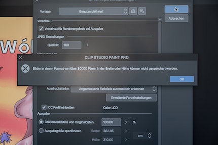 My image is too big for export. Crap!
