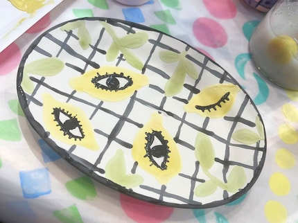 Lemon kisses eye kisses geruit patroon. Een wirwar van schilderstijlen. Goed.
