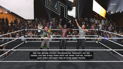 With my partner Maddy May, I win the NXT Unity Tag Team Titles as Silas Cain.