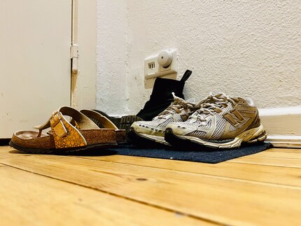 The all-too-familiar shoe chaos next to the front door.