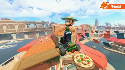 Luigi isst eine Pizza und wird zum Gondoliere.