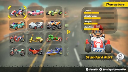 Das Game gibt dir weniger Freiheiten bei den Karts.
