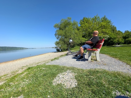 Zwischendurch kurz die Aussicht auf den See geniessen.