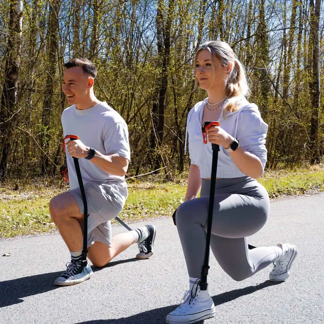 Use the bands to intensify your bodyweight training.