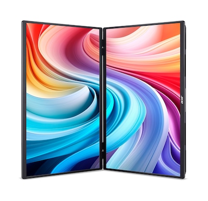 In the product images, the Acer PD163QT and Acer PD243Y E are indistinguishable. However, they can also be placed upright in any case.